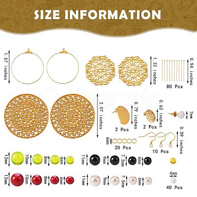 DIY Flat Round Drop Earring Making Kit DIY-SZ0006-60-1