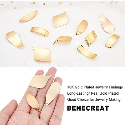 BENECREAT 20Pcs 5 Style Brass Pendants KK-BC0008-10-1