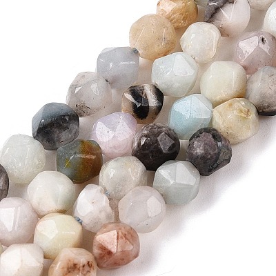 Natural Flower Amazonite Beads Strands G-T138-217-1