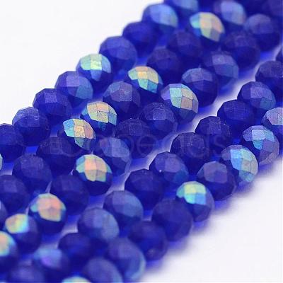 Half AB Color Plated Faceted Rondelle Glass Bead Strands EGLA-L007-F09-2mm-1