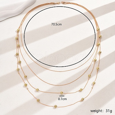 Elegant Multi Layered Iron Bead Necklace for Women's Party Wear AT0046-2-1