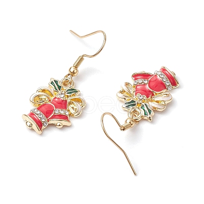 Christmas Theme Alloy Rhinestone Dangle Earrings EJEW-JE05830-04-1