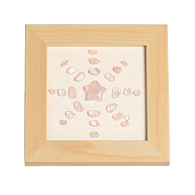 Natural Rose Quartz and Wooden Picture Frame PW-WGC7E17-05-1