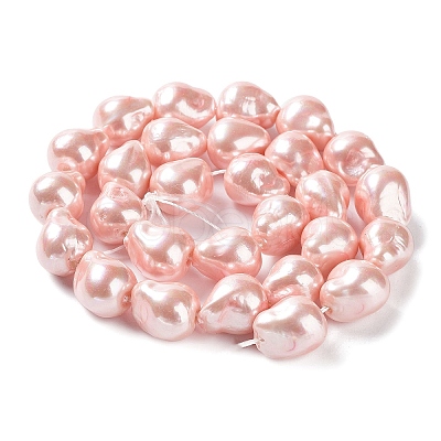 Electroplated Shell Pearl Beads Strands BSHE-G035-01B-03-1