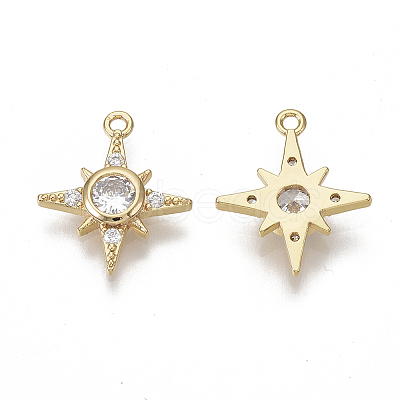 Brass Cubic Zirconia Pendants X-KK-S354-057-NF-1