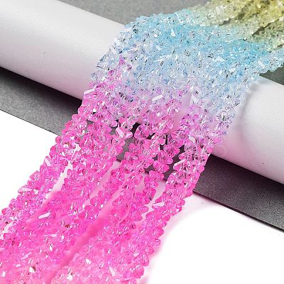 Transparent Glass Bead Strands GLAA-H023-03K-1