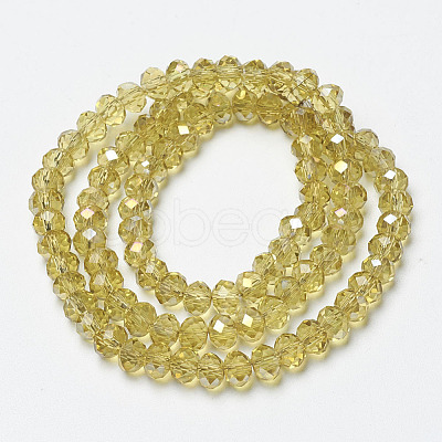 Electroplate Transparent Glass Beads Strands EGLA-A034-T3mm-H18-1