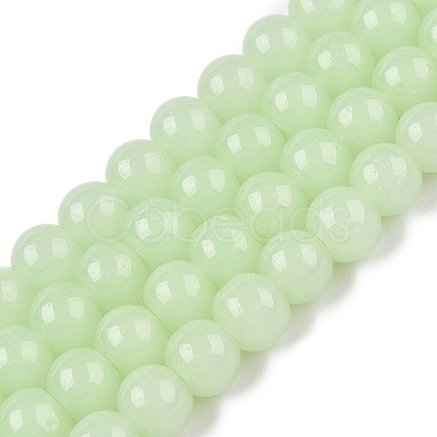 Imitation Jade Glass Beads Strands GLAA-T032-J6mm-03-1