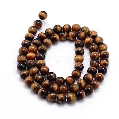 Natural Tiger Eye Beads Strands X-G-J303-11-6mm-1