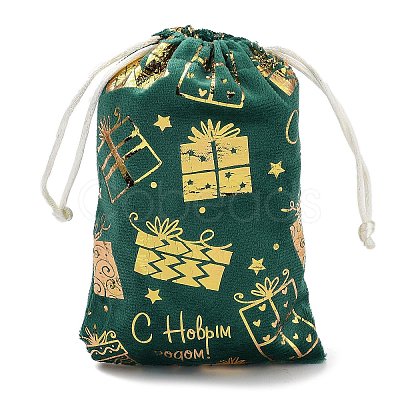 Gold Stamping Christmas Velvet Storage Bags ABAG-Q053-01B-02E-1