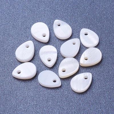 Natural White Shell Mother of Pearl Shell Charms BSHE-L036-01-1