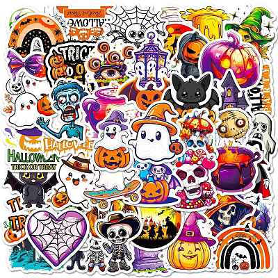 Hallowmas 50Pcs Self-Adhesive Stickers PW-WG19CA1-01-1