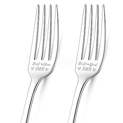 Globleland 1 Set 2Pcs 304 Stainless Steel Fork AJEW-GL0001-19-069-1