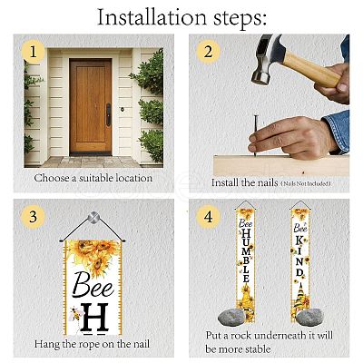 Hanging Polyester Banner Sign for Home Office Front Door Porch Welcome Decorations HJEW-WH0011-20K-1