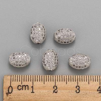 Brass Micro Pave Cubic Zirconia Beads ZIRC-F001-54P-1