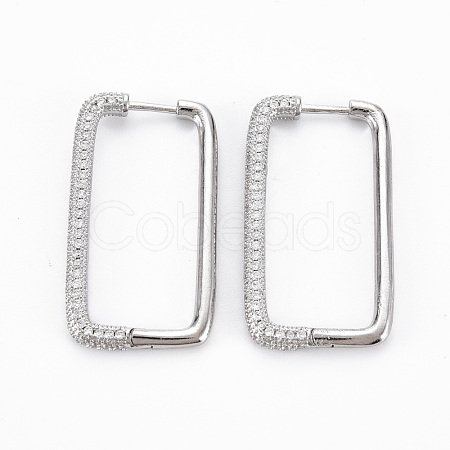 Rectangle Hoop Earrings for Girl Women EJEW-N099-001P-NF-1