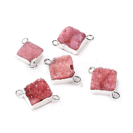 Natural Druzy Quartz Links connectors G-P396-09S-06-1