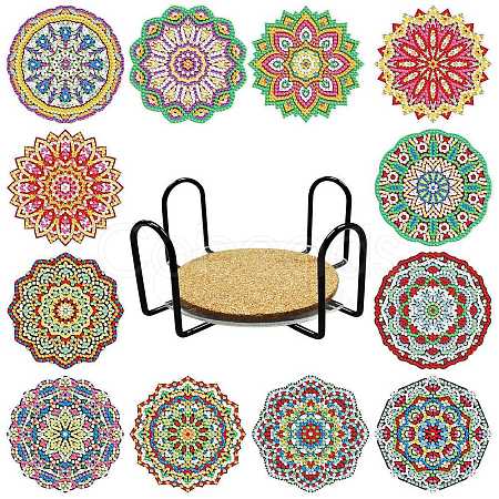 DIY Cup Mats Diamond Painting Kits DIAM-PW0004-114D-01-1