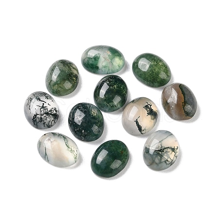 Natural Moss Agate Cabochons G-I359-01-1
