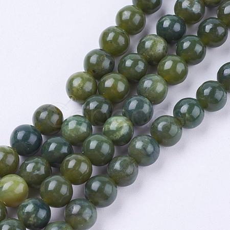 Natural Green Jasper Beads Strands G-G722-4mm-1