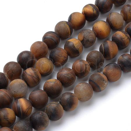 Natural Tiger Eye Round Bead Strands X-G-T055-6mm-04-1