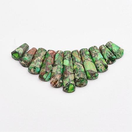 Assembled Gold Line and Imperial Jasper Beads Strands G-P298-K02-1