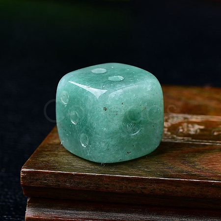 Natural Green Aventurine Carved Dice Figurines Statues for Home Office Desktop Decoration PW-WG06413-10-1