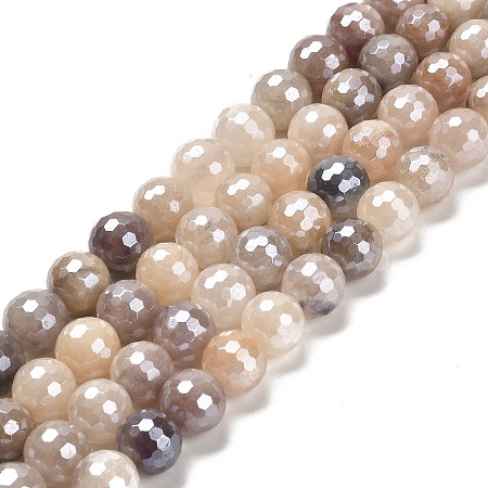 Electroplated Natural Quartz Round Beads Strands G-L598-A06-01-1