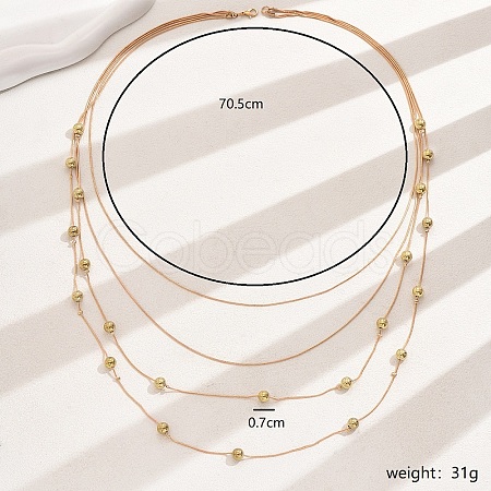 Elegant Multi Layered Iron Bead Necklace for Women's Party Wear AT0046-2-1