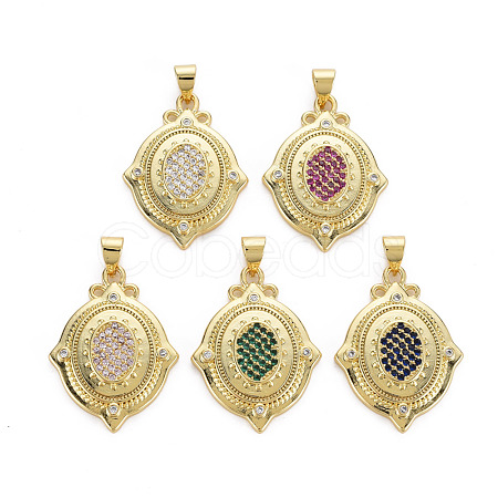 Brass Micro Pave Cubic Zirconia Pendants KK-Q283-042-NR-1