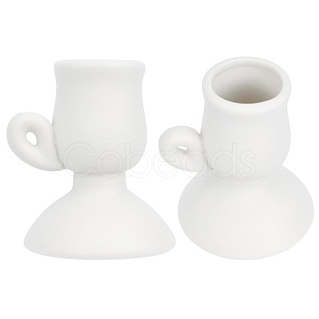 Gorgecraft Creative Goblet Shape Porcelain Candle Holder AJEW-GF0006-85B-1