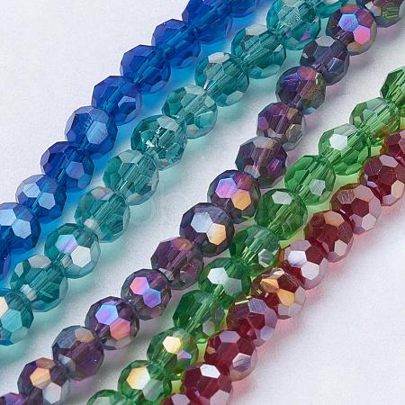 Electroplate Glass Beads Strands EGLA-R016-4m-M-1