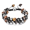 Frosted Agate Double-Layer Braided Beaded Bracelets, Mixed Color, 7-1/8~13 inch(18~33cm)