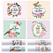 Rectangle Self-Adhesive Plastic Lipstick Tag Stickers, Waterproof Adhesive Label for Lipstick Wrapping Decoration, Flower, 44x54mm, 4pcs/sheet