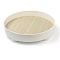 ABS Plastic Storage Tray, with MDF Board, for Cosmetics Jewelry Organizer, Flat Round, White, 29.5x6.8cm