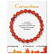 Natural Carnelian Beaded Stretch Bracelets, Round, 7-1/2 inch(19cm)