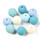 Rubberized Style Imitated Silicone Acrylic Beads, Round, Mixed Color, 11.5x11mm, Hole: 1.8mm