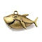 Tibetan Style Alloy Pendants, Shark, Cadmium Free & Lead Free, Antique Bronze, 27x47x11mm, Hole: 3.5mm