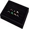 Nbeads Wooden Cuboid Jewelry Rings Displays, Covered with Velvet, with Sponge Inside, Black, 20x15x3.2cm