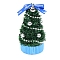 Mini PET Plastic Christmas Trees Model, Micro Landscape Dollhouse Accessories, Pretending Prop Decorations, Blue, 130mm