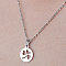 Non-Tarnish 201 Stainless Steel Hollow Clover Pendant Necklace, Stainless Steel Color, 17.72 inch(45cm)