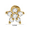 304 Stainless Steel Micro Pave Clear Cubic Zirconia Cartilage Earrings, Golden, Flower, 8mm, Pin: 1.2mm