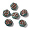 Opaque Lampwork Beads, Rose, Cadet Blue, 13x8mm, Hole: 1mm, about 58~70pcs/100g