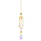 Glass Pendant Decorations, Hanging Suncatchers, with Brass Findings, for Home Decoration, Sun Pattern, 400~430mm