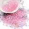 Luminous Glass Seed Beads, Glow in the Dark, Peanut, Pearl Pink, 2.5x4x2mm, Hole: 0.8mm, about 11250pcs/pound