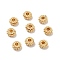 Rack Plating Alloy Beads, Long-Lasting Plated, Cadmium Free & Lead Free, Flower, Real 14K Gold Plated, 6x3mm, Hole: 2.1mm