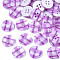 Resin Buttons, 4-Hole, Flat Round with Tartan Pattern, Medium Orchid, 13x2.5mm, Hole: 1.6mm, about 1000pcs/bag