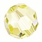 Preciosa&reg Crystal Beads, Czech Crystal, 451 19 602 Round, 80100 Jonquil, 6mm, Hole: 1.2mm