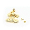 Zinc Alloy Wooden Box Lock Catch Clasps, Jewelry Box Latch Hasp Lock Clasps, Golden, 38x38x44mm