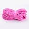 Round Elastic Cord, Made of Rubber, Wrapped by Fibre, Pink, 1mm, about 25.15~27.34 yards(23~25m)/bundle